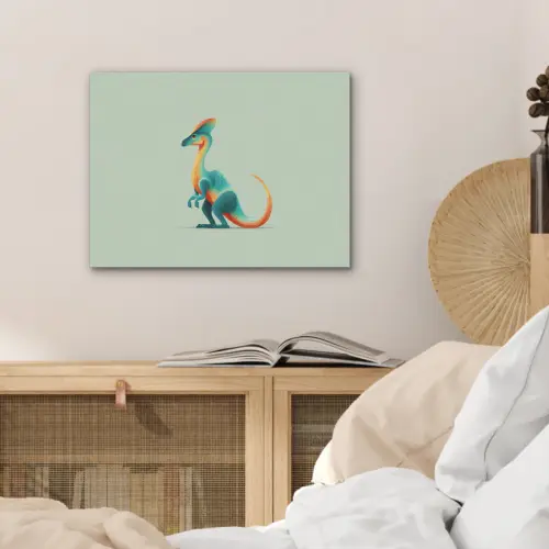 Staart - Dino - Minimalistisch - Blauw PET vilt klein -sfeer3
