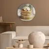 Pannenkoeken - Banaan - Siroop - Wit - Beige Akoestische PET Vilt - Rond klein -sfeer1