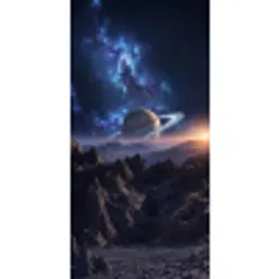 Fantasy - Kosmos - Landschap Behang Vinyl klein -3d_website