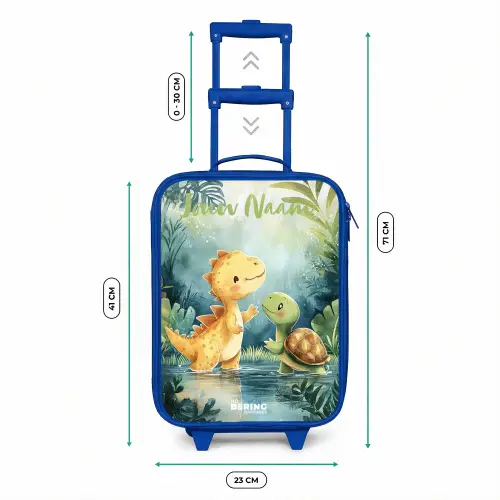 Dino - Schildpad - Jungle Kinderkoffer - Blauw klein -productfoto_formaten