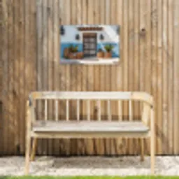 Deur - Manden - Planten Tuinposter op houten frame 2 cm dik klein -sfeer4