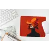 Oranje - Hoed - Vrouw muismat rubber klein -witbureau