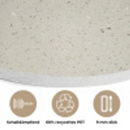 Lichtbeige - Terrazzo - Grijs Akoestische PET Vilt - Rond klein 838 -closeup_DE