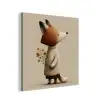 Vos - Gele bloemen - Minimalistisch aluminium wit klein -3d