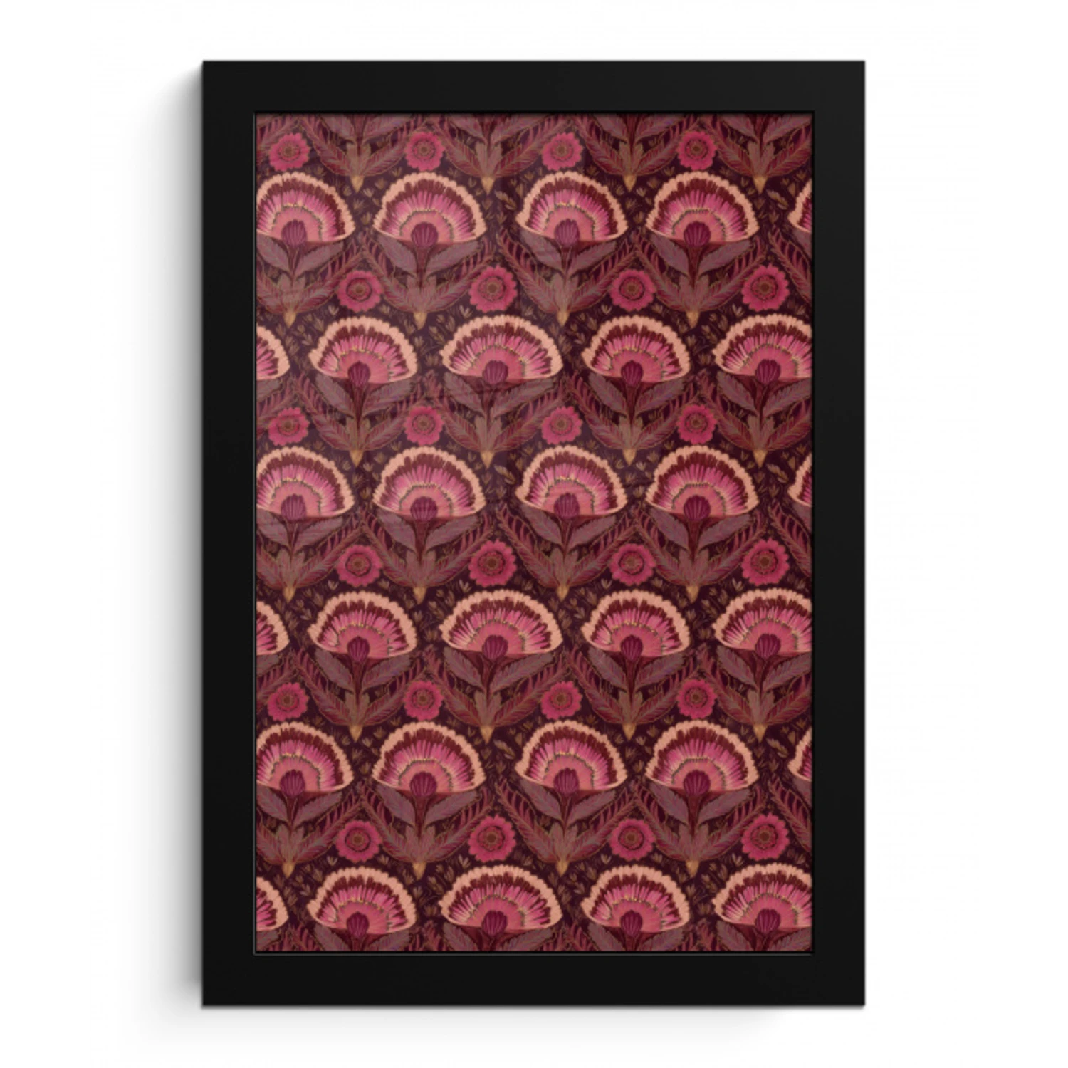 Antiek - Bloemen - Kleurrijk fotolijst zwart zonder passe partout klein 224 -3d