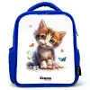 Vera vlinderkitten Kinderrugzak - Blauw middel -3d