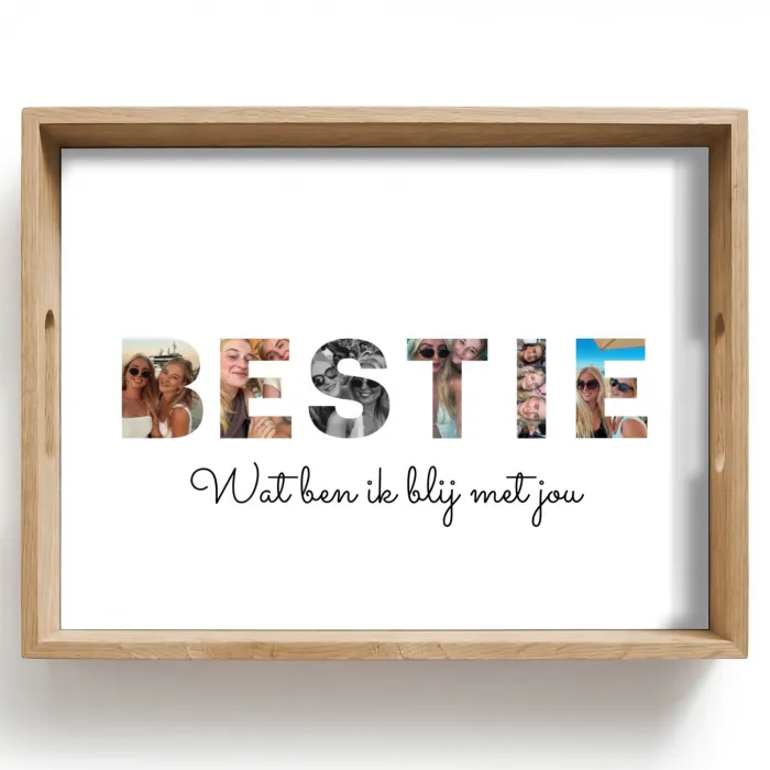 Bestie - Lettercollage Dienblad Rechthoek middel -z3d_shopping