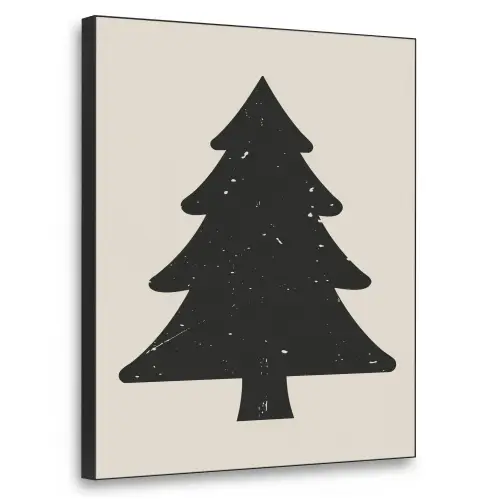 Kerstboom - Zwarte kerstboom - Boom - Japandi Textielframe zwart klein -3d