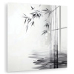 Bamboestammen - Water - Minimalistisch - Wit plexiglas 5mm klein -zzzproduct_nieuw