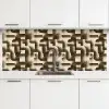Abstract - Retro - Zwart keuken achterwand 2 middel 871 -3d