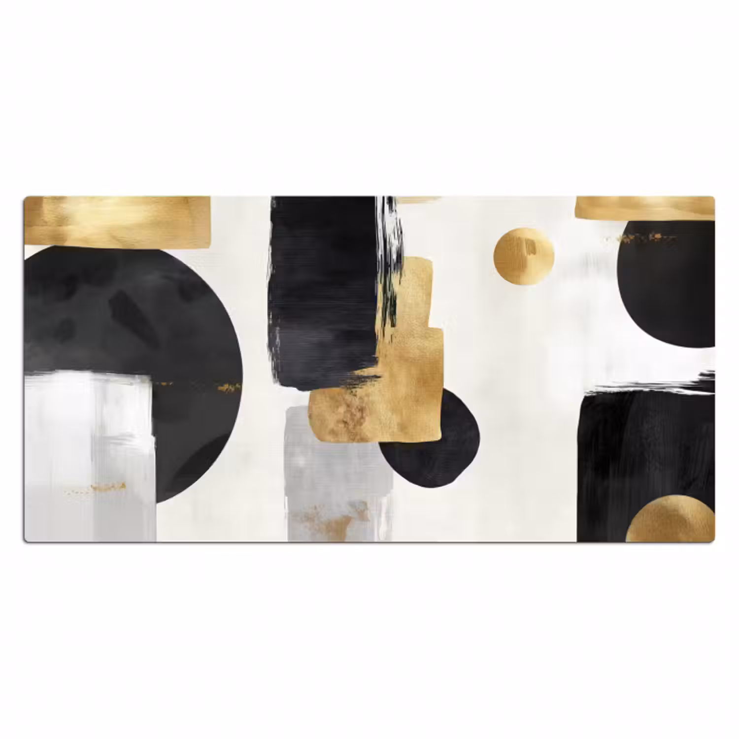 Schreibtischunterlage - Gold - Rechtecke - Kreise - Abstrakt