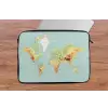Wereldkaart - Realistisch - Blauw laptophoes neopreen klein -tafel