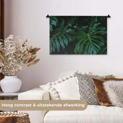 Monstera - Jungle - Bladeren Wandkleed katoen klein -sfeer1