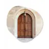 Houten - Deur - Lantaarn Wandcirkel Organisch Plexiglas middel -3d