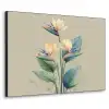 Paradijsvogelbloemen - Blauwgroene bladeren - Beige Textielframe zwart klein -3d