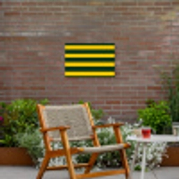 Klassiek - Strepen - Groen Tuinposter op houten frame 2 cm dik klein 845 -sfeer3