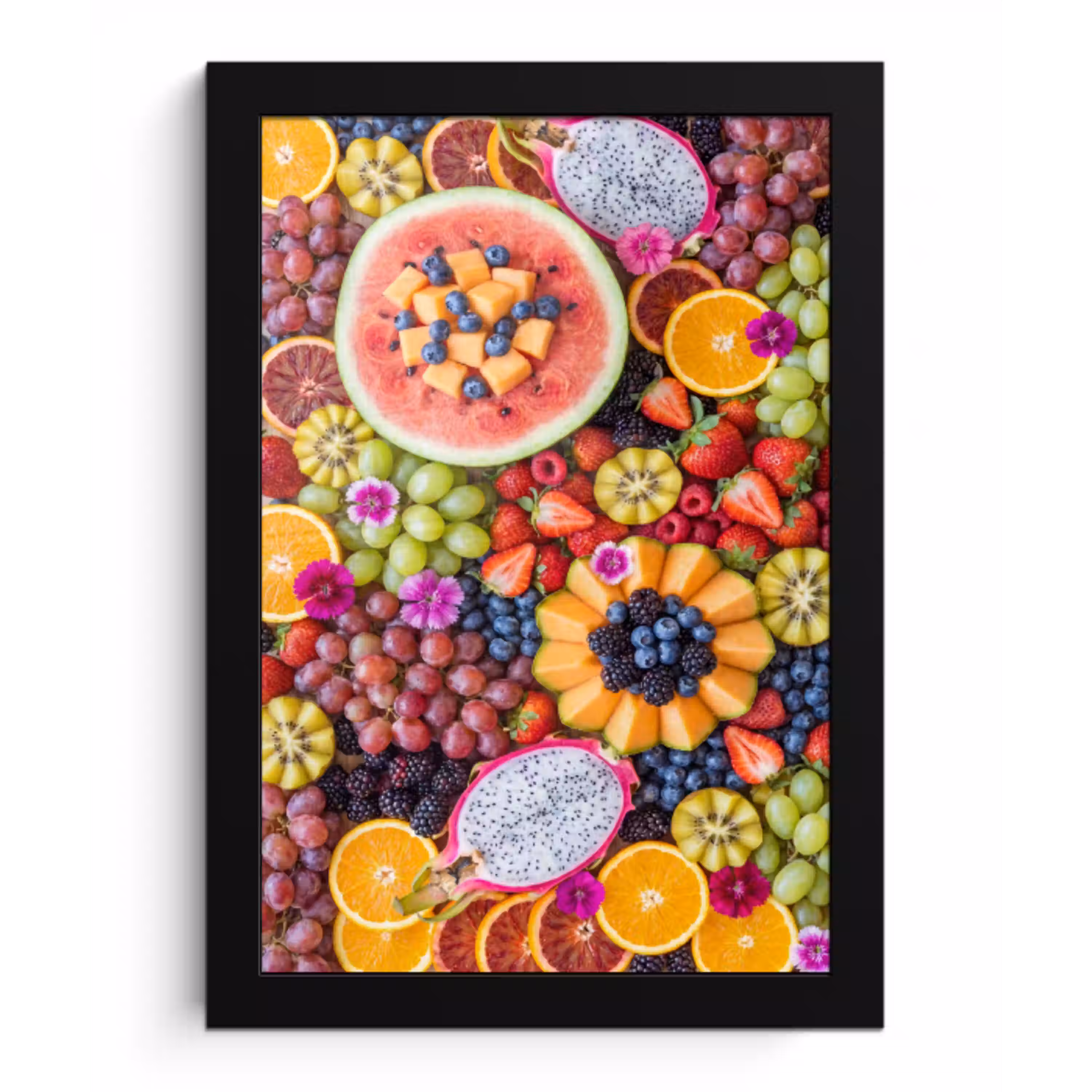 Fruit - Vers - Variatie - Eten - Kleurrijk fotolijst zwart zonder passe partout klein -3d