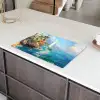 Zeilboot - Rotsen - Kust - Huizen Inductie beschermer vinyl 3mm klein -sfeer8