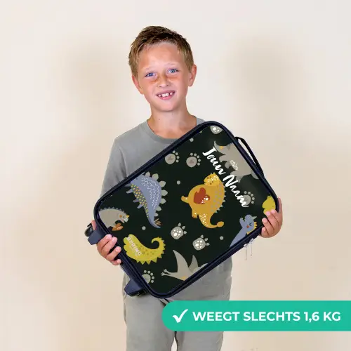 Liefdevolle dinosaurus Kinderkoffer - Zwart klein -sfeer4_NL