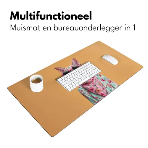 Zonnebril - Kat - Sjaal - Bloemen Muismat XXL klein -sfeer4