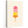 Waterijsje - Retro - Stokje - Roze Tuinposter op houten frame 2 cm dik klein -3d