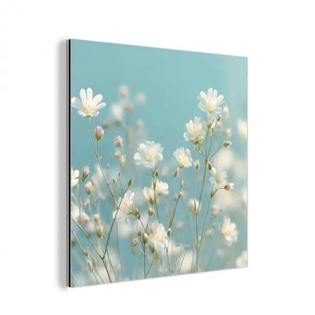 Stengels - Bloemen - Lucht - Wit aluminium wit klein -3d