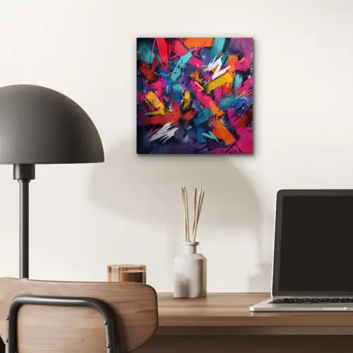 Abstract - Explosie - Neonkleuren aluminium wit klein -sfeer5
