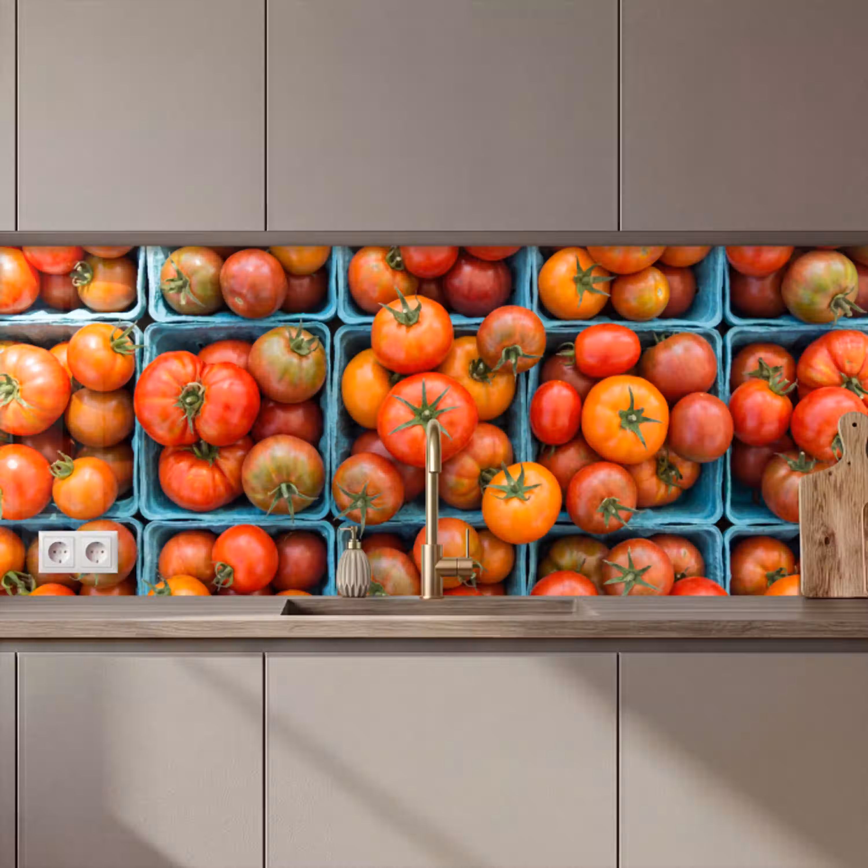 Tomaten - Eten - Kleurrijk keuken achterwand 2 middel zz_3dshopping