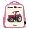 Tractor - Getekend - Rood Kinderrugzak - Roze middel -3d