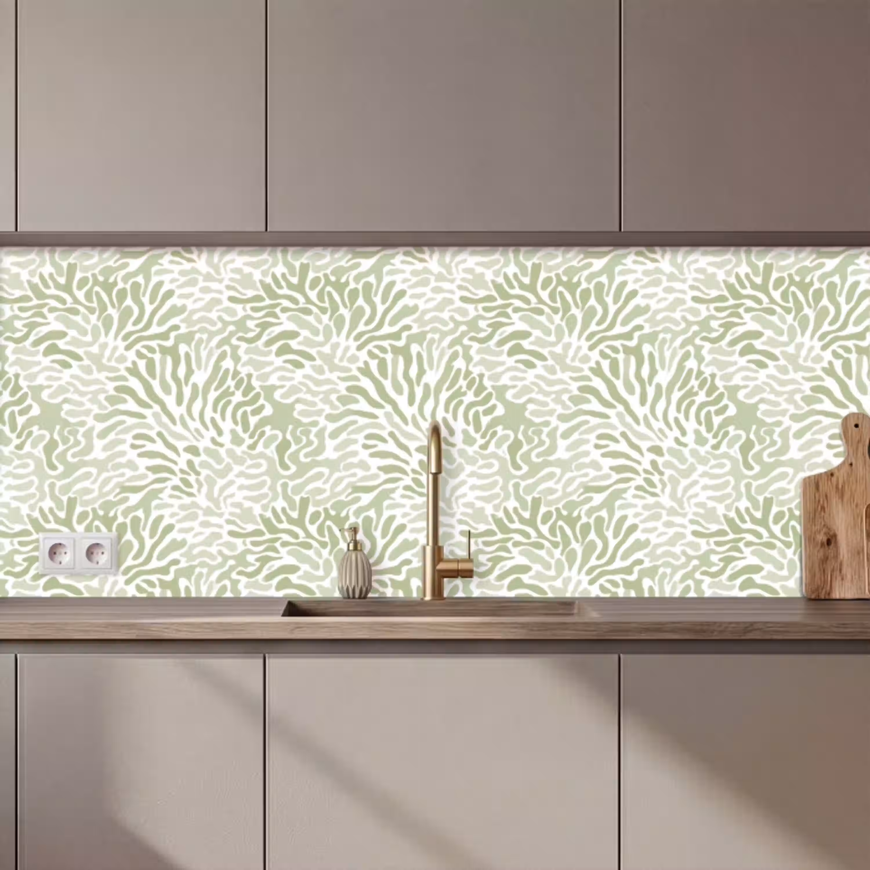 Saliegroen - Abstract - Organisch - Koraal - Patroon keuken achterwand 2 middel 871 zz_3dshopping