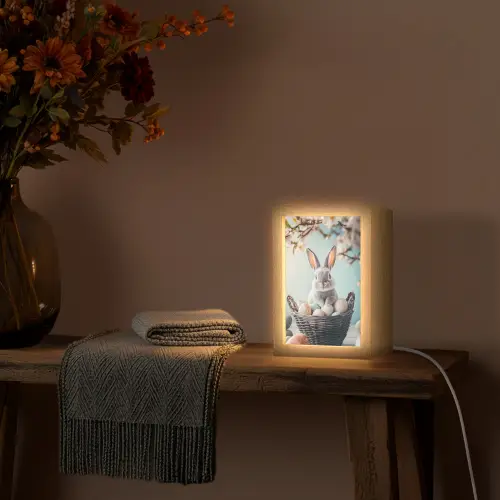 Konijn - Eieren - Mand Light Box met kabel (Tafellamp) klein -sfeer4