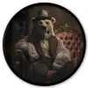 Ijsbeer - Hoed - Bril - Stoel Fotolijst rond zonder passe partout klein -3d