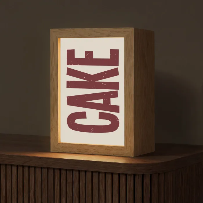 Red - Cake - Decoratie - Eten Light Box met kabel (Tafellamp) klein -z3d_website