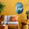 Edelstenen - Blauw - Natuur - Marmer - Abstract Wandcirkel Ovaal Forex klein -sfeer4