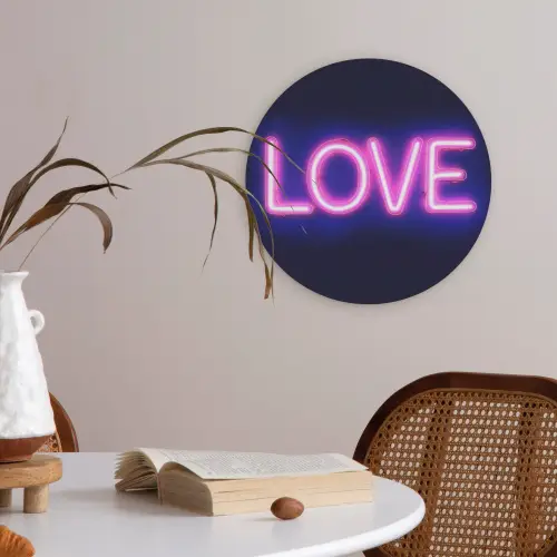 Neon - Love - Valentijn Akoestische PET Vilt - Rond klein -sfeer3