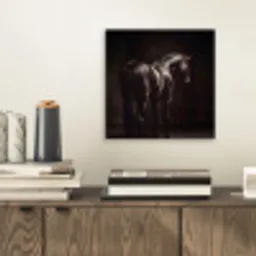 Krachtig - Paard - Donker aluminium wit klein -sfeer1