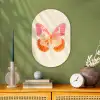 Oranje - Vlinder - Minimalistisch Wandcirkel Ovaal Forex klein -sfeer2