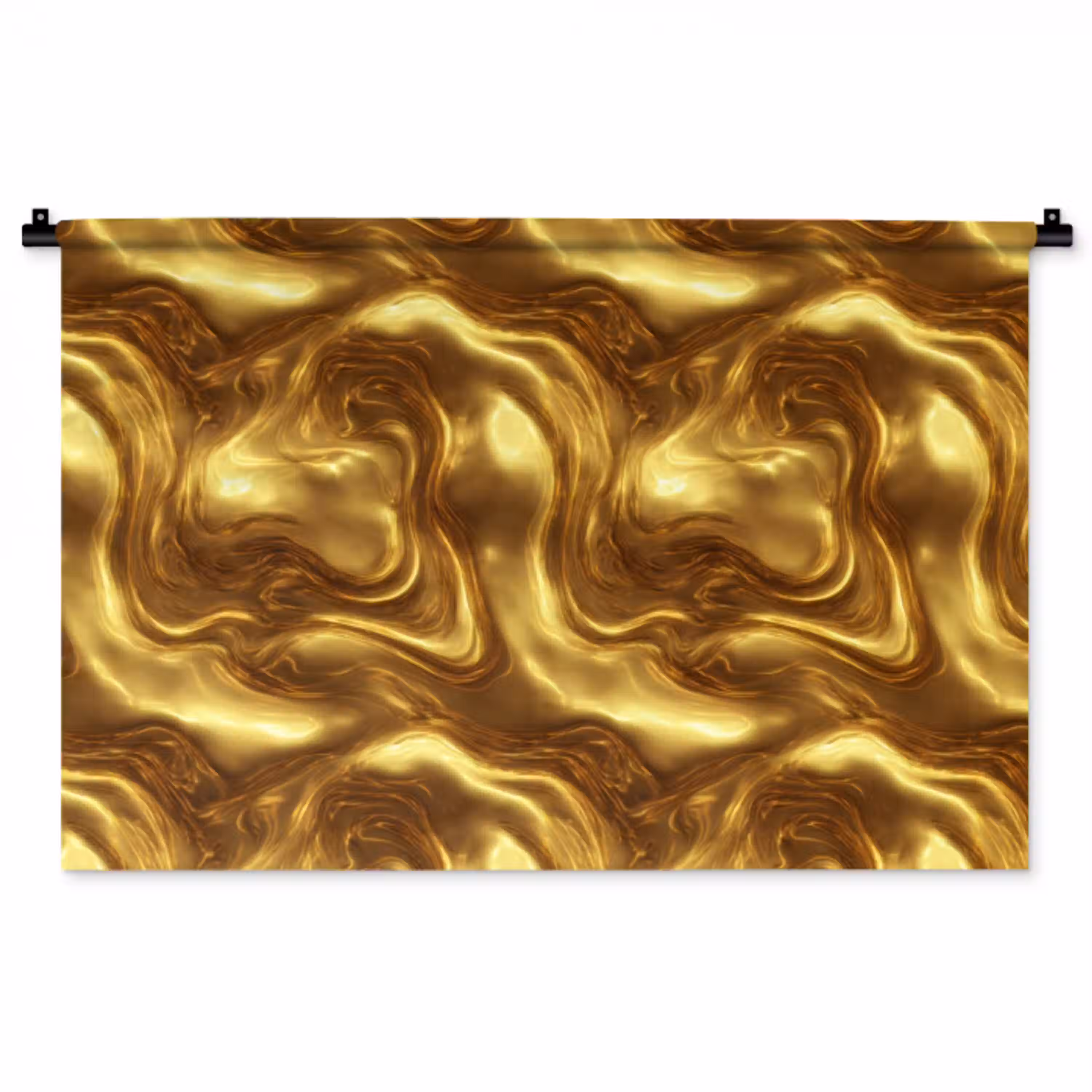 Textuur - Vloeibaar - Organisch - Goud Wandkleed katoen middel 269 -zz3d