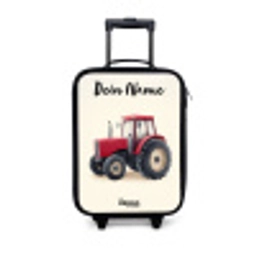 Tractor - Getekend - Rood Kinderkoffer - Zwart klein -3d