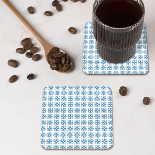 Zee - Sfeer - Blauw - Wit onderzetter kurk middel 366 -sfeer2