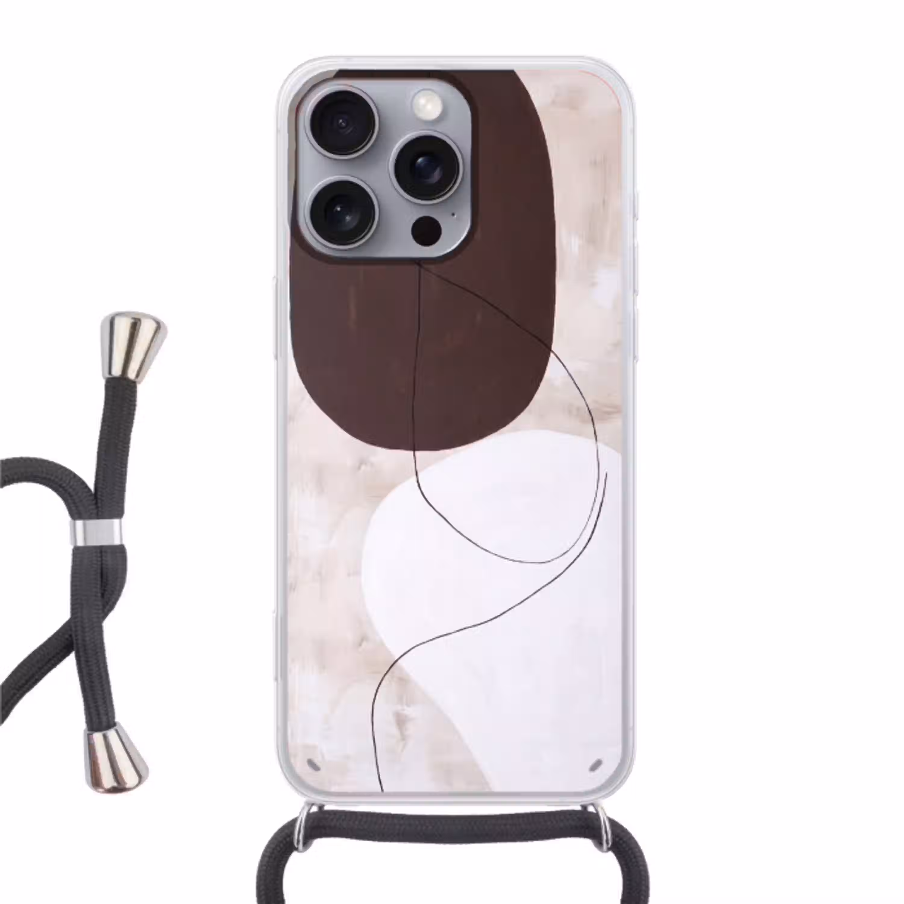 Abstract - Vormen - Modern Hoesje iPhone 16 Pro Max met koord klein -3d