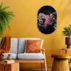 Bloemen - Vintage - Pastel - Zwart - Boeket Wandcirkel Ovaal Forex klein -sfeer4