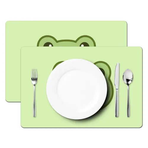 Kikker - Groen - Vriendelijkheid Placemat vinyl groot -zzsfeer2_Kitchenyeah-website