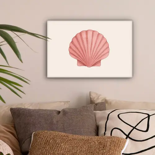 Schelp - Roze - Ribbels canvas 2cm klein -sfeer1