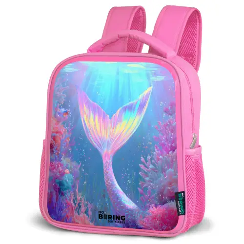 Zeemeermin - Koraal - Water Kinderrugzak - Roze middel -schuin
