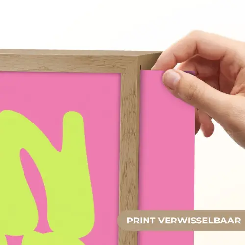 Bonjour - Roze - Fel groen Light Box met batterij (Wandlamp) middel -USP_websiteprintNL