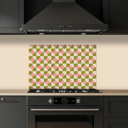 Patroon - Smileys - Blokken keuken achterwand spatscherm klein 900 -sfeer1