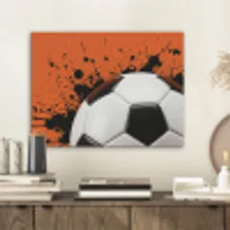 Voetbal - Verf - Sport - Oranje PET vilt klein -sfeer1