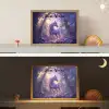 Eenhoorn - Paars - Sprookje - Fantasy dier Light Box met batterij (Wandlamp kind) middel -sfeer3_kind