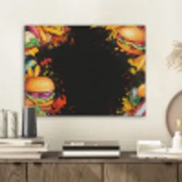 Fastfood - Graffiti - Hamburger - Eten - Modern PET vilt klein -sfeer1